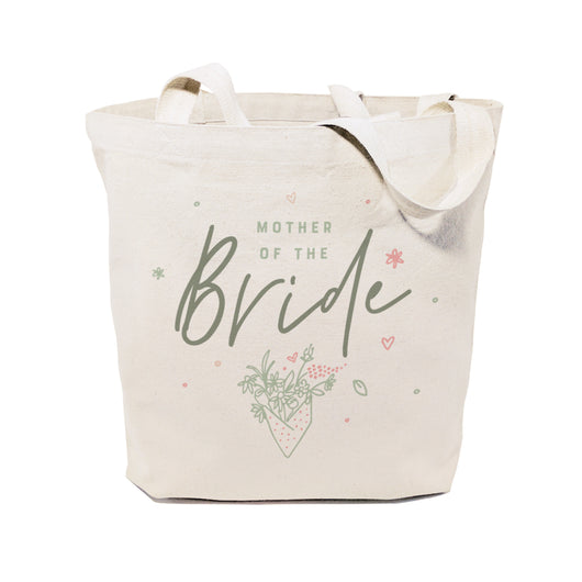Floral Mother of the Bride Wedding Cotton Canvas Tote Bag - The Cotton and Canvas Co.