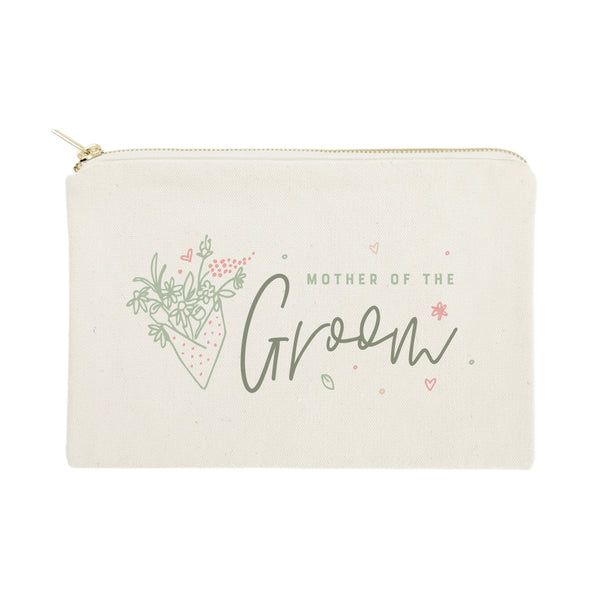 The Cotton and Canvas Co. Floral Mother of the Groom Cotton Canvas Cosmetic Bag