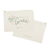 Floral Mother of the Groom Personalized Cotton Canvas Cosmetic Bag - The Cotton and Canvas Co.