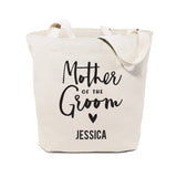 Mother of the Groom Personalized Wedding Cotton Canvas Tote Bag - The Cotton and Canvas Co.