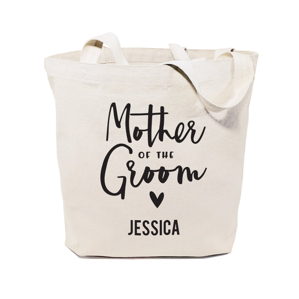 The Cotton and Canvas Co. Mother of the Groom Personalized Wedding Cotton Canvas Tote Bag
