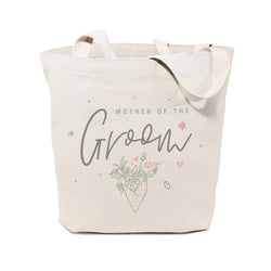 Floral Mother of the Groom Wedding Cotton Canvas Tote Bag - The Cotton and Canvas Co.