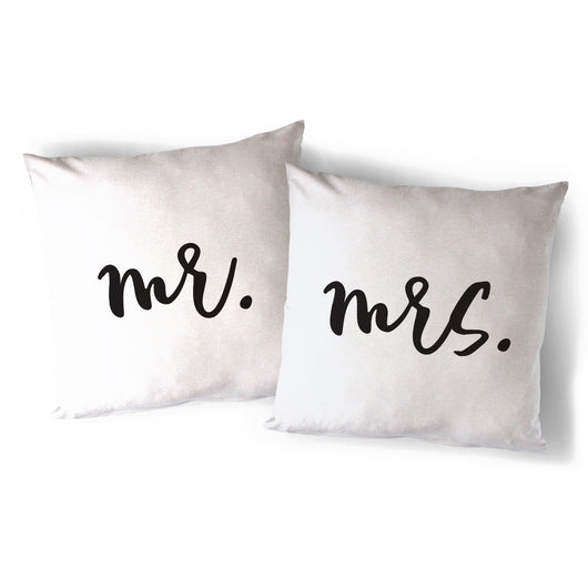 Mr. and Mrs. Pillow Covers, 2-Pack - The Cotton and Canvas Co.