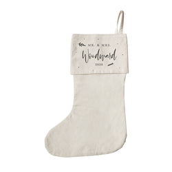 Personalized Mr. & Mrs. with Last Name and Year Christmas Stocking - The Cotton and Canvas Co.