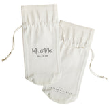 Mr. & Mrs. with Date Cotton Canvas Wine Bag - The Cotton and Canvas Co.