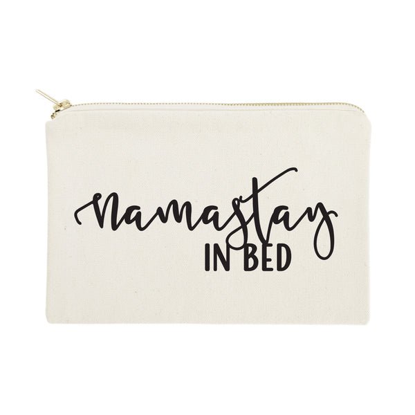 The Cotton and Canvas Co. Namastay in Bed Cotton Canvas Cosmetic Bag