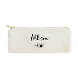 Personalized Name Floral Cotton Canvas Pencil Case and Travel Pouch - The Cotton and Canvas Co.
