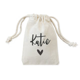 Personalized Name with Heart Wedding Favor Bags, 6-Pack - The Cotton and Canvas Co.