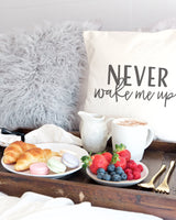 Never Wake Me Up Pillow Cover - The Cotton and Canvas Co.