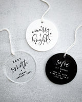 Personalized Couple Names and Year Acrylic Christmas Ornament