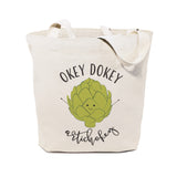 Okey Dokey Artichokey Cotton Canvas Tote Bag - The Cotton and Canvas Co.