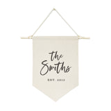 Personalized Family Name with Est. Date Classic Hanging Wall Banner - The Cotton and Canvas Co.