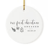 Our First Christmas Engaged with Date Christmas Ornament - The Cotton and Canvas Co.