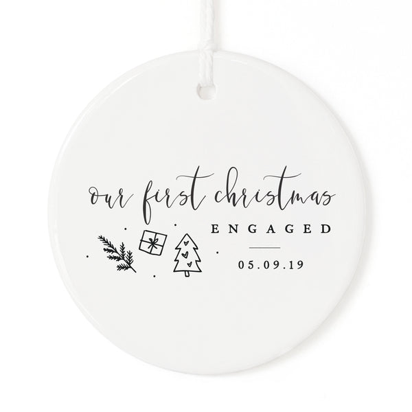 The Cotton and Canvas Co. Our First Christmas Engaged with Date Christmas Ornament