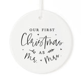 Our First Christmas as Mr. & Mrs. Christmas Ornament - The Cotton and Canvas Co.