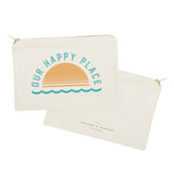 Our Happy Place Cotton Canvas Cosmetic Bag - The Cotton and Canvas Co.