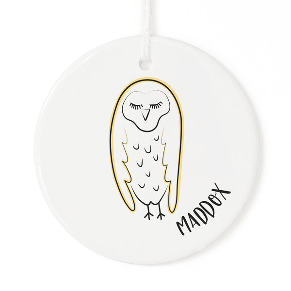 The Cotton and Canvas Co. Personalized Name Owl Christmas Ornament