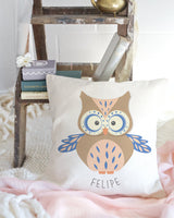 Personalized Owl Baby Pillow Cover - The Cotton and Canvas Co.