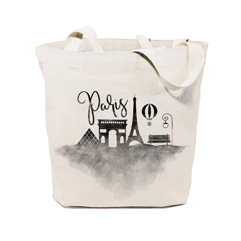 Cities Paris Jumbo Tote Bag Natural Canvas | Luxe Collective