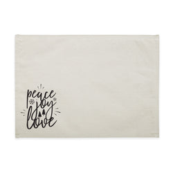 Peace, Love, Joy Cotton Canvas Christmas Party Place Mat - The Cotton and Canvas Co.