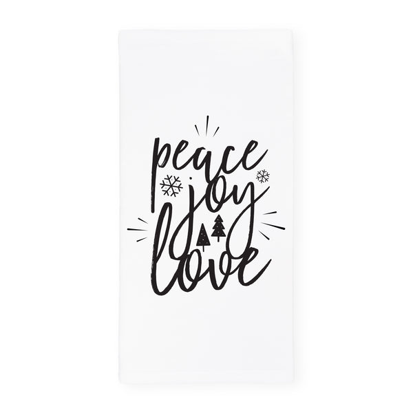 The Cotton and Canvas Co. Peace, Joy, Love Christmas Kitchen Tea Towel