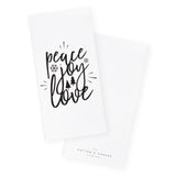Peace, Joy, Love Christmas Kitchen Tea Towel - The Cotton and Canvas Co.