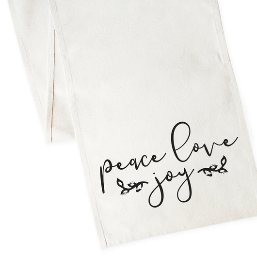 Peace Love Joy Cotton Canvas Table Runner - The Cotton and Canvas Co.