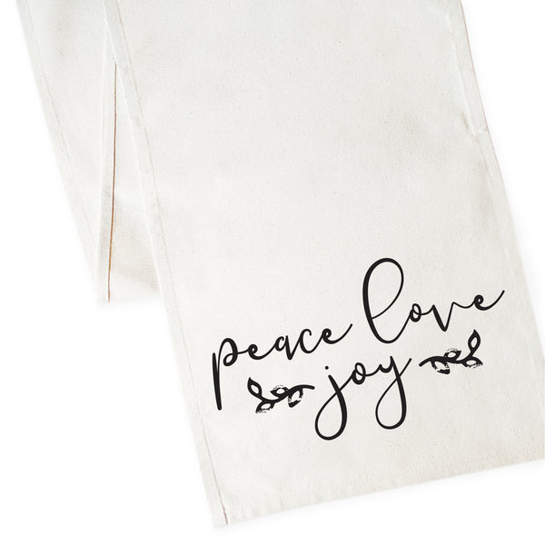 The Cotton and Canvas Co. Peace Love Joy Cotton Canvas Table Runner