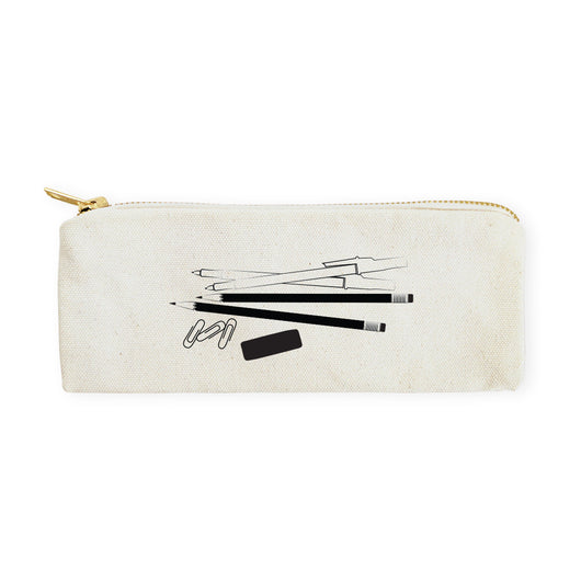 Stationery Graphic Cotton Canvas Pencil Case and Travel Pouch - The Cotton and Canvas Co.