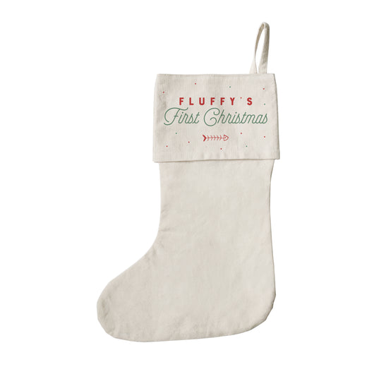 Personalized Name Cat First Christmas Christmas Stocking - The Cotton and Canvas Co.