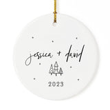Personalized Couple Names and Year Christmas Ornament