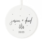 Personalized Couple Names and Year Christmas Ornament
