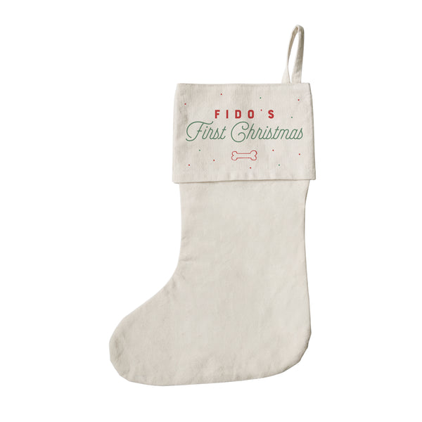 The Cotton and Canvas Co. Personalized Name Dog First Christmas Christmas Stocking
