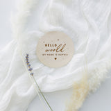 Personalized Name Hello World My Name is Newborn Baby Announcement Sign