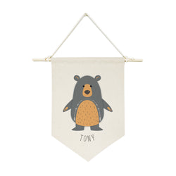 Personalized Name Bear Hanging Wall Banner - The Cotton and Canvas Co.