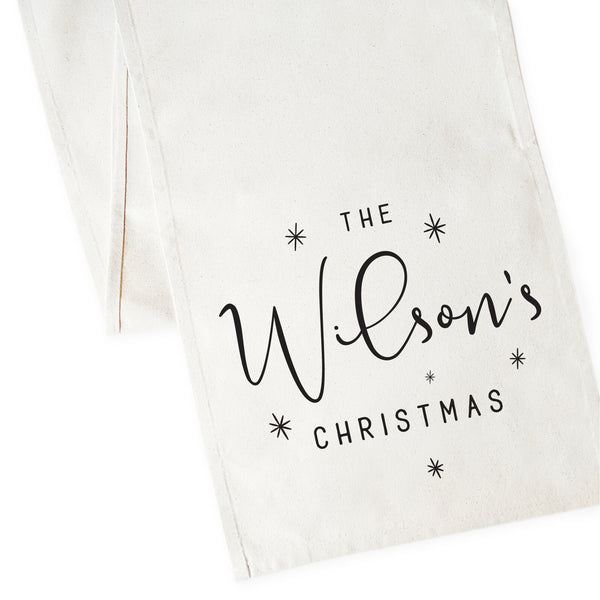 The Cotton and Canvas Co. Personalized Last Name Christmas Canvas Table Runner