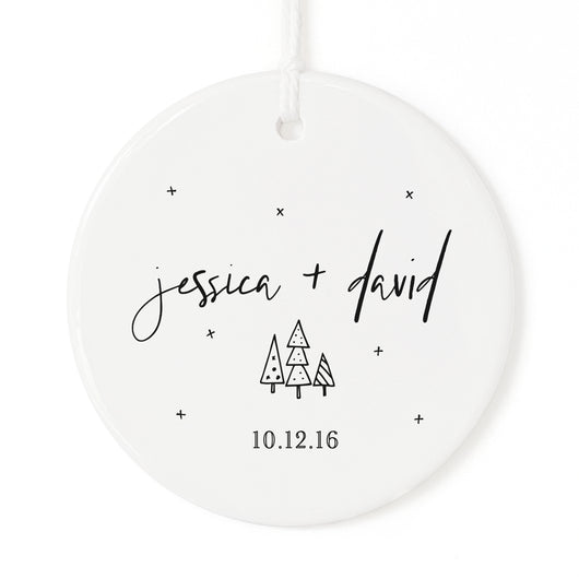 Personalized Couple Names and Date Christmas Ornament - The Cotton and Canvas Co.