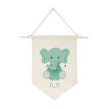 Personalized Name Elephant Hanging Wall Banner - The Cotton and Canvas Co.