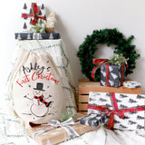 Personalized First Christmas Snowman Santa Sack - The Cotton and Canvas Co.