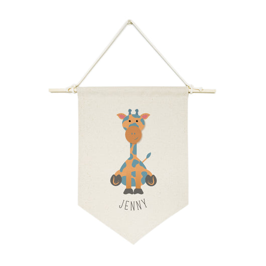 Personalized Name Giraffe Hanging Wall Banner - The Cotton and Canvas Co.