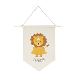 Personalized Name Lion Hanging Wall Banner - The Cotton and Canvas Co.