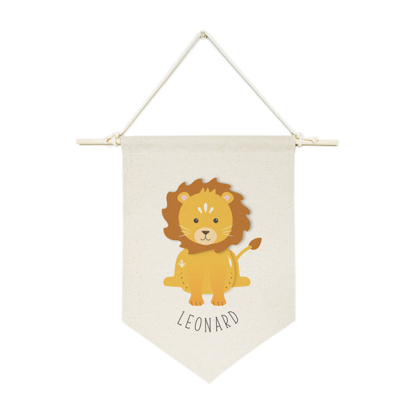 The Cotton and Canvas Co. Personalized Name Lion Hanging Wall Banner