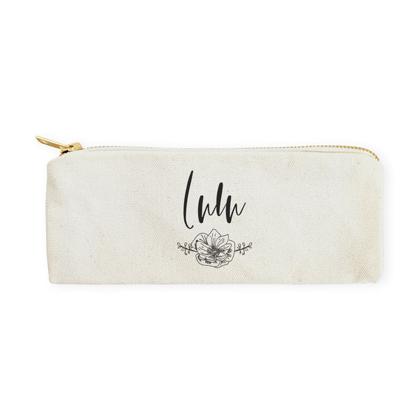 The Cotton and Canvas Co. Personalized Name Modern Floral Cotton Canvas Pencil Case and Travel Pouch