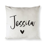 Personalized  Name with Heart Pillow Cover - The Cotton and Canvas Co.