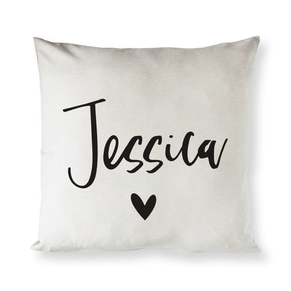 The Cotton and Canvas Co. Personalized Name with Heart Pillow Cover