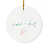 Modern Personalized Couple Names Christmas Ornament - The Cotton and Canvas Co.