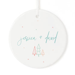 Modern Personalized Couple Names Christmas Ornament - The Cotton and Canvas Co.