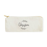 Personalized Name with Vine Pencil Case and Travel Pouch - The Cotton and Canvas Co.