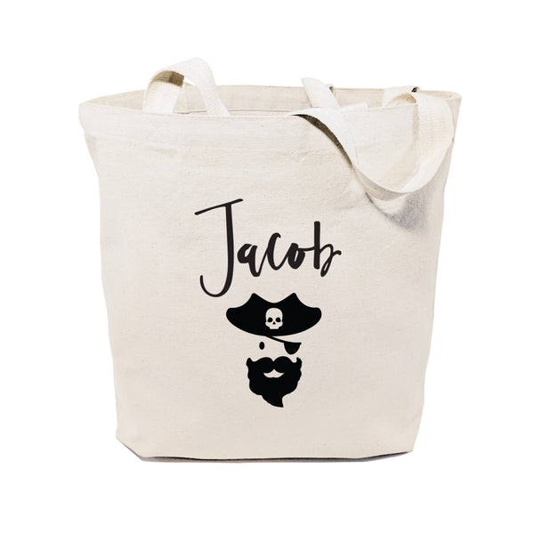 The Cotton and Canvas Co. Personalized Name Pirate Cotton Canvas Tote Bag
