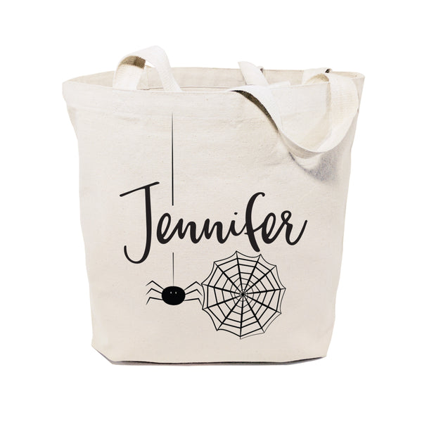 The Cotton and Canvas Co. Personalized Name Spider Cotton Canvas Tote Bag